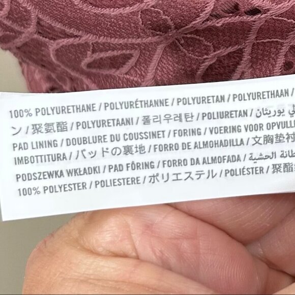 Gilly Hicks NWT Plum Lace Padded Adjustable Straps Long Line Bralette Bra Size L - Picture 10 of 13